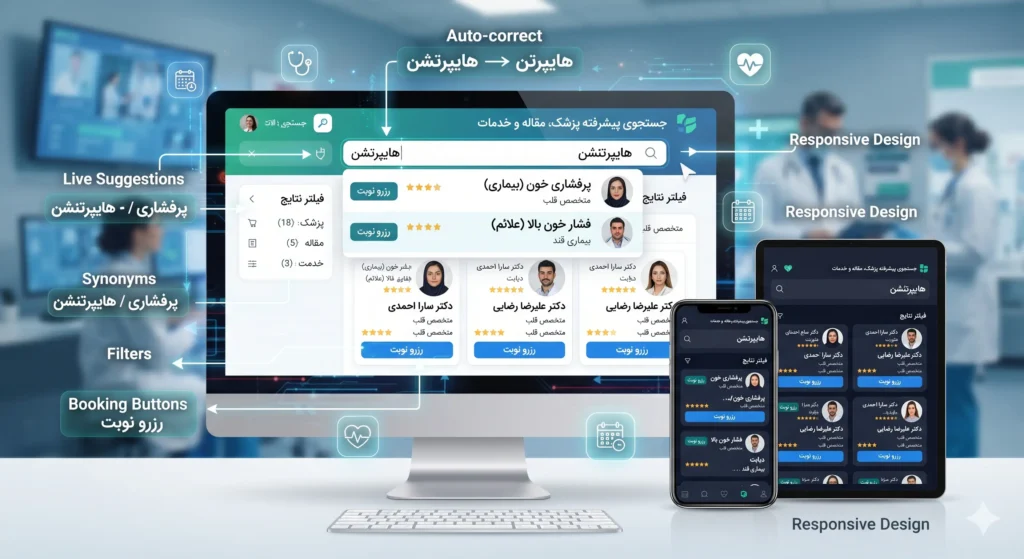 جستجوی هوشمند درون‌سایتی (AI Search Bar)